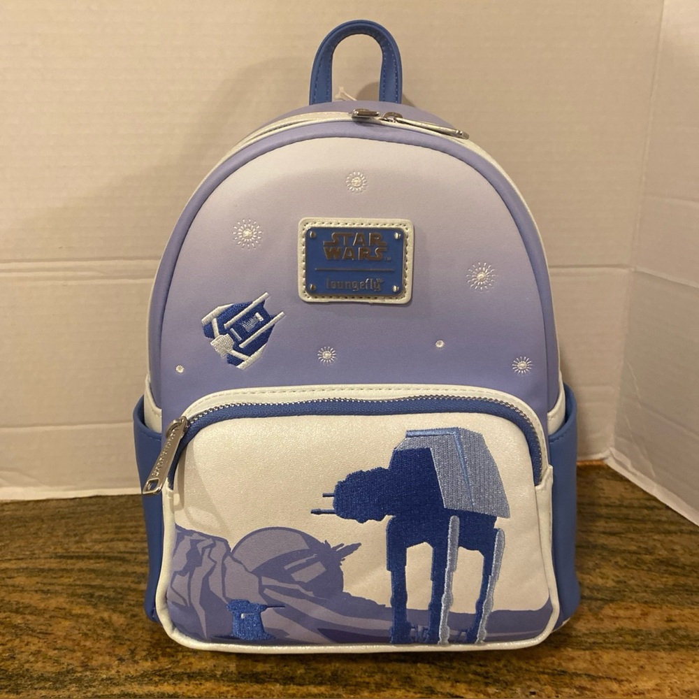 New 2025 Disney Parks Star Wars Loungefly Hoth Blue Mini Backpack